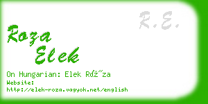 roza elek business card